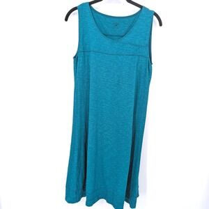 Horny Toad Sleeveless Dress Women Small Teal Organic Cotton Tencel Blend Outdoor